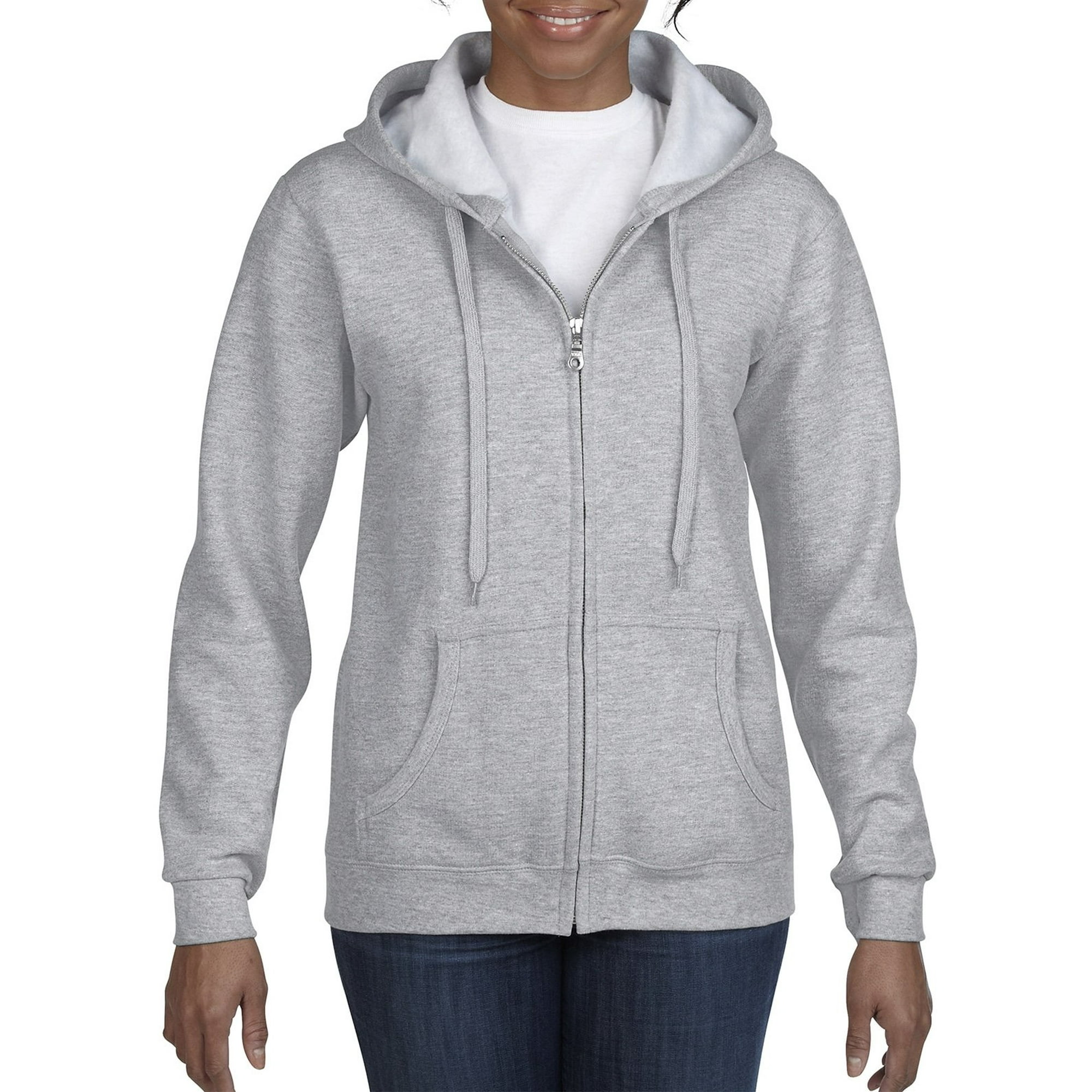 Gildan Women s Full Zip Hooded Sweatshirt Sport Grey Large