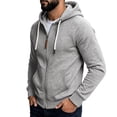 thumbnail image 2 of Men Lightweight Full Zip Hoodie Jacket Casual Sports Outdoor Pullover with Zippered And Pockets, L, 2 of 7