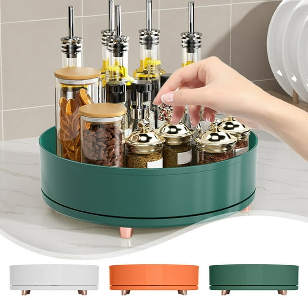 Bandeja de Almacenamiento Giratoria de 360 Grados, Organizador de Cosméticos, Perfumes y Condimentos, Bandeja de Escritorio de Gran Capacidad.