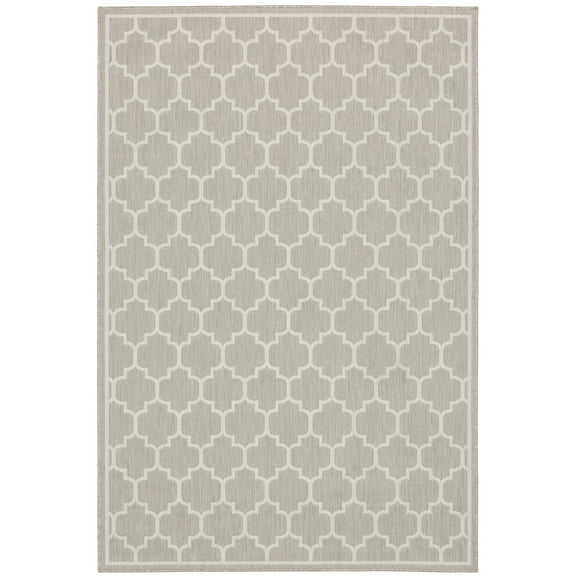Avalon Home 5' x 7' Gray and Taupe Trellis Outdoor Rug