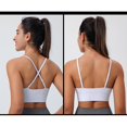 thumbnail image 2 of XFHLMJFF Women Bra V Neck Long Line Sports Bra Strap Padded Cup Adjustable Thin Strap Fitness Yoga Short Top Daily Bralette, 2 of 9