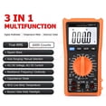 thumbnail image 3 of TFixol Smart Digital Multimeter 6000 Counts True RMS Auto-ranging LCD Backlight Electrical Tester Voltmeter Ammeter Temperature Measuring Multifunction AC DC Voltage Current Live Wire Resistance Capac, 3 of 7