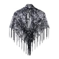 thumbnail image 5 of fenteer Women Shawl Wrap Comfortable Sequin Evening Cape Wrap for Summer Party Dance Black, 5 of 8