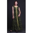 thumbnail image 2 of Bimba Leaves Women V Neck Sleeveless Front Slit Casual Maxi Printed BohoÂ&nbsp;Dress-XX-Large, 2 of 5