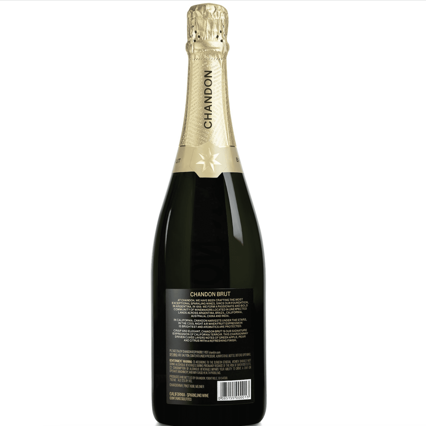 Chandon Brut Sparkling White Wine 750ml - Elegant Citrus & Brioche Flavor
