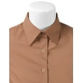 thumbnail image 4 of Doublju Women's Short Sleeve Slim Fit Button Down Dress Shirt (Plus Size Available), 4 of 5