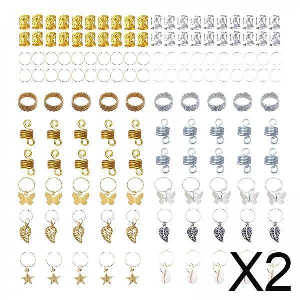 2x140 Piezas De Cuentas De Metal Para Trenzado De Cabello Para Pulsera, Decoraciones Para El Cabello DIY