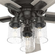 Hunter 52 inch Indoor Ceiling Fan with LED Lights and Remote Control - Bronze Ceiling Fan, Standard Mount, 5 Blades, For Bedroom, Living Room, or Kitchen, Quiet - Hartland 51854, Noble Bronze