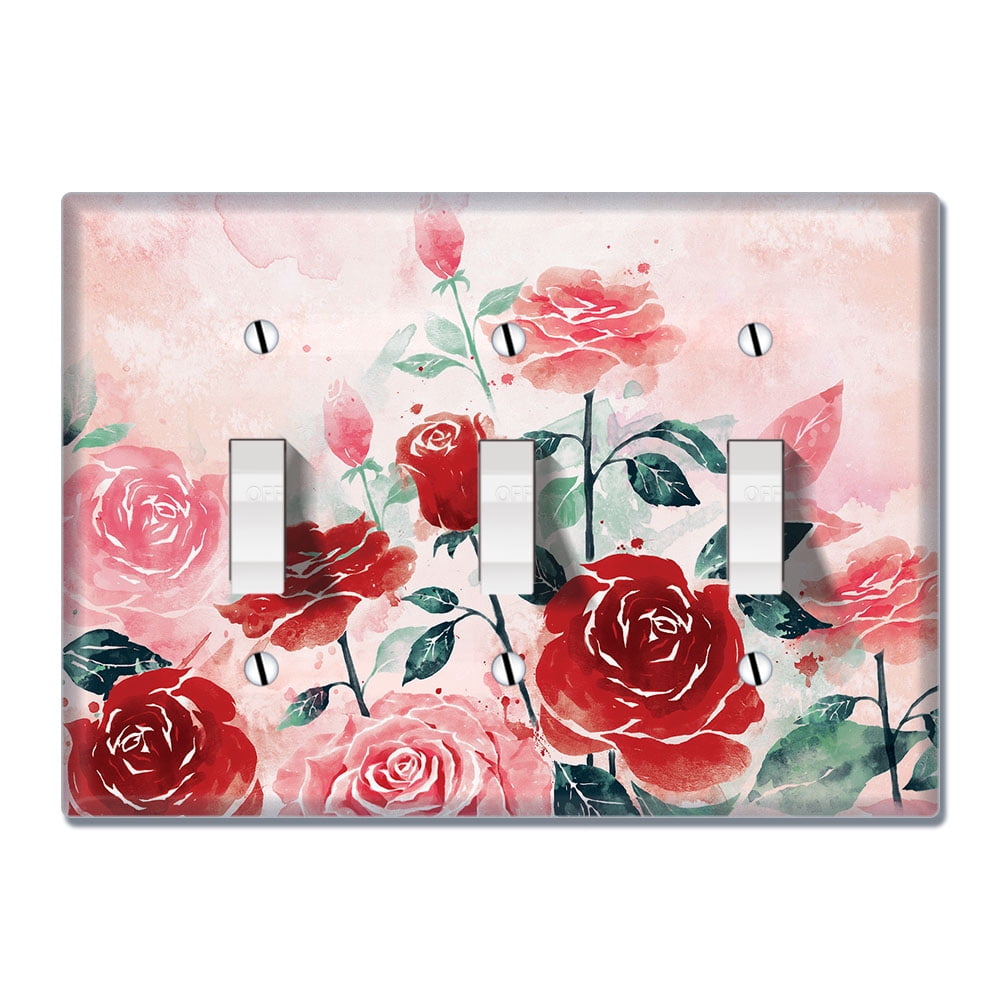 Graphics Wallplates,Double Rocker Pink Roses Switch Covers Wall Plate Graphics Wallplates,Double Rocker Pink Roses Switch Covers Wall Plate