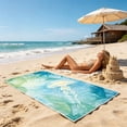 thumbnail image 4 of Tropical Beach Towel with Storage Bag 55x31 Inches, Drawstring Integrated Portable Beach Blanket for Swimming Vacation Camping Travel, Beach Accessory, 4 of 6