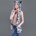 thumbnail image 4 of Aoochasliy Winter Scarves for Women Clearance Male Female Faux Animal Hood Cap Mittens Ears Cartoon Hat Gloves Scarf Pocket, 4 of 6