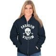 thumbnail image 3 of Victim Cute Edgy Confidence Style Womens Plus Size Graphic Zipper Hoodie Brisco Brands 4X, 3 of 5