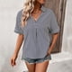 thumbnail image 5 of Top Fiudx con Solapa y Hombros Estampados a Rayas Cuello en V para mujer, 5 of 7
