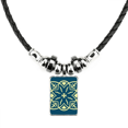 thumbnail image 1 of estilo patron decorativo azul talavera collar a mano colgante de cuerda de cuero Unbranded M, 1 of 3