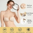 thumbnail image 4 of Honeysea 2 Pairs Adhesive Bra for Women, Strapless Sticky Invisible Push up Silicone Bra for Backless Dress with Nipple Covers, 4 of 7