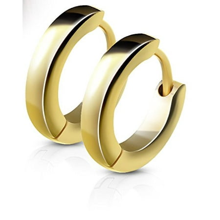 Jewels Fashion 14mm Hoop Earrings Surgical Stainless Steel Rhodium 14mm Hoop Earrings Surgical Stainless Steel Rhodium Plated For Men Women Huggie Hypoallergenic