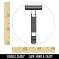 thumbnail image 2 of Razor Shaving Blade Self-Inking Rubber Stamp Ink Stamper - Lime Green Ink - Small 3/4 Inch, 2 of 7