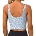 thumbnail image 3 of Lsque Gray White Floral Printed Women'S Sports Bra, Compression, Moisture Wicking, High-Impact Sports Bra For Women,Supportive sports bra-Medium, 3 of 9