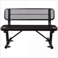 thumbnail image 4 of Outdoor Steel Bench | 4ft Weather Resistant for Patio Garden Porch Deck Lawn | Black | Slat Back, 4 of 6