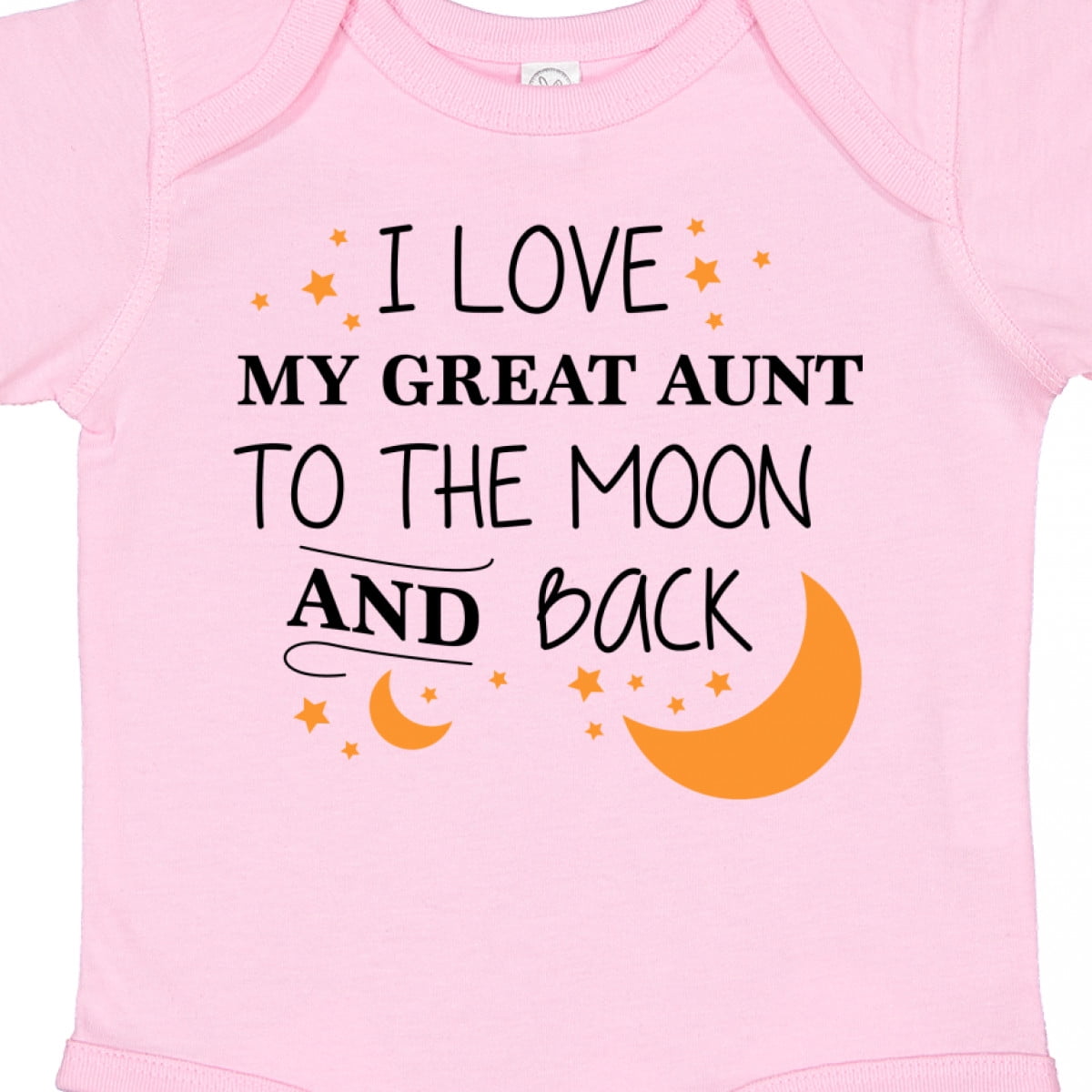 Inktastic I Love My Great Aunt to the Moon and Back Boys or Girls Baby Bodysuit