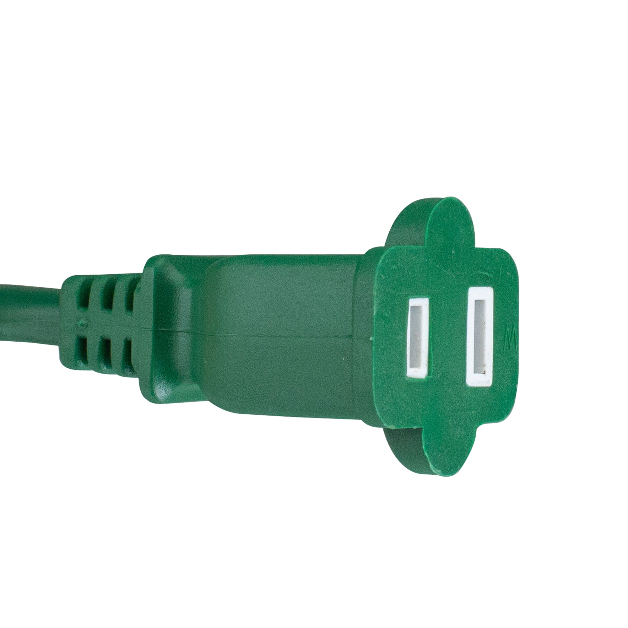 Northlight Two-Prong Outdoor Extension Power Cord with End Connector - 40' - Green