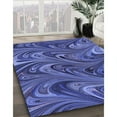 thumbnail image 3 of Ahgly Company Machine Washable Indoor Round Transitional Light Slate Blue Area Rugs, 4' Round, 3 of 7