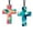 Colorful Watercolor Painting & Gray Teal Abstract Oil Painting, variant on WIRESTER Set of 2 Aluminum Cross Hanging Ornaments for Christmas Tree Holidays Party Home Office Xmas Tree Decoration Gift - Blue Gold Marble & Cloudy Black Marble