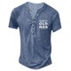 thumbnail image 1 of Men'S Printed T-Shirt Outdoor Retro Button Loose Short Sleeve Top S, 1 of 3