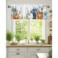 thumbnail image 2 of Fall Thanksgiving Kitchen Valances for Windows White Orange Blue Pumpkin Floral Leaf Valance Curtains&nbsp; for Kitchen /Living Room/Bedroom/ Bathroom Decor, 54"x18 " ,Rod Pocket 1 Panel,, 2 of 7