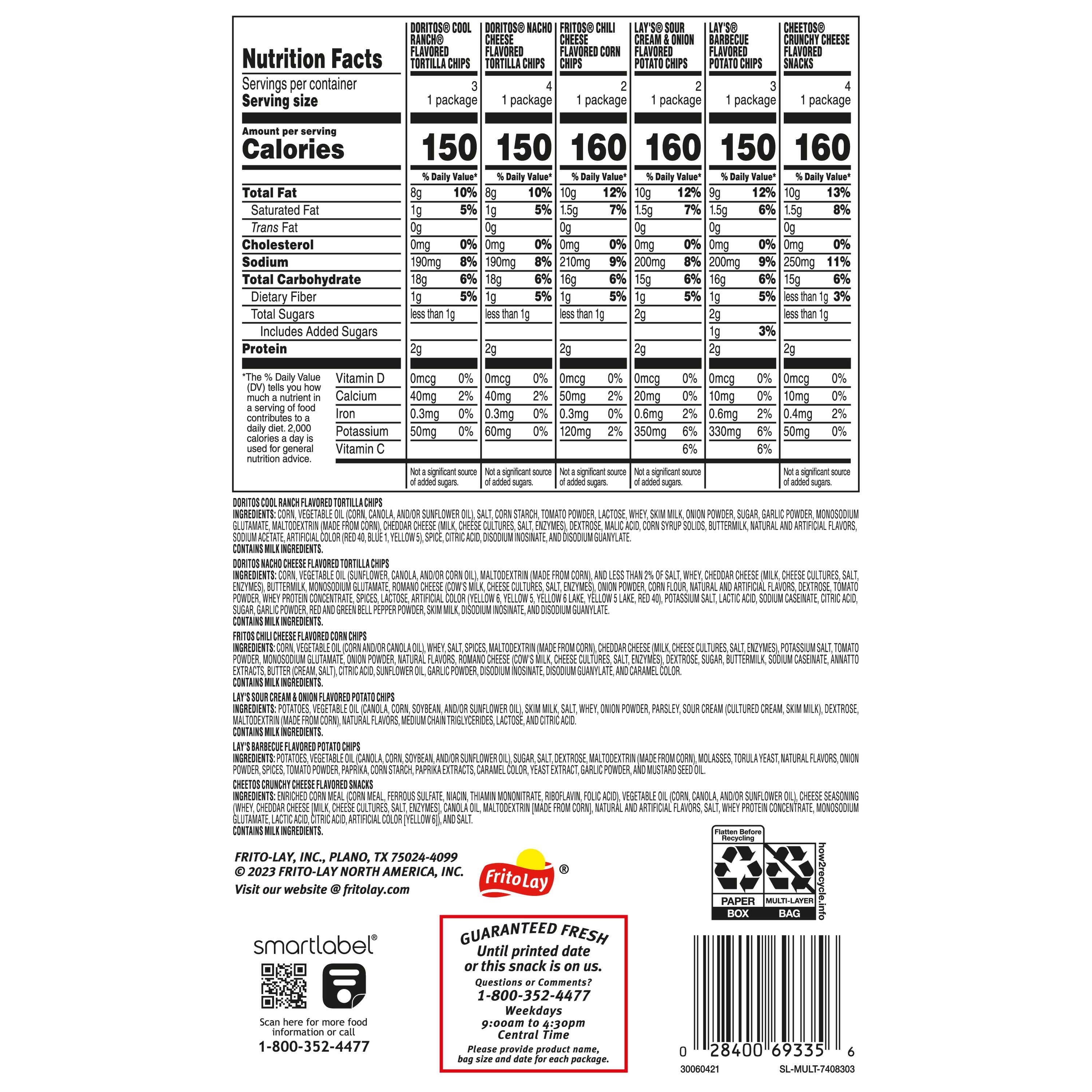Frito Lay Flavor Mix Chips Variety Pack, 1 oz, 18 Count