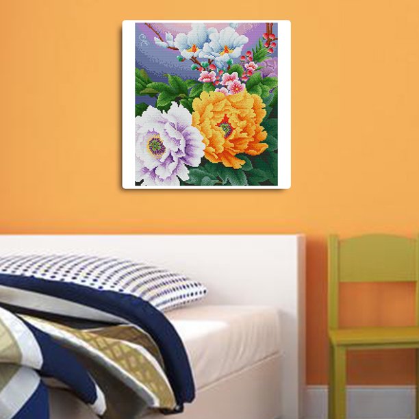 Cuadros Decorativos 14CT punto de cruz completo flores florecientes estampado DIY hilo de algodón manualidades impresas Ehuebsd embutido en tela