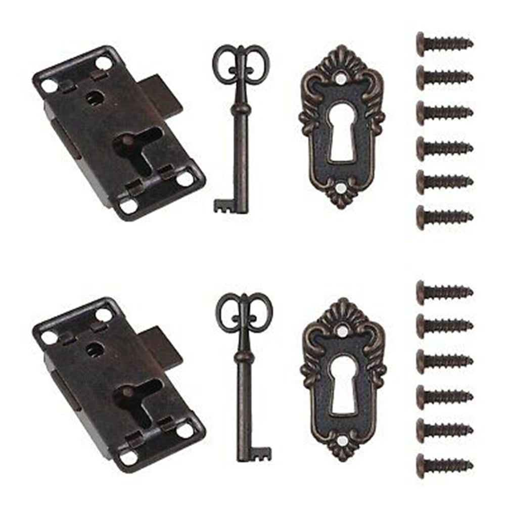 Vintage Cabinet Door Lock, Cabinet Lock Antique Furniture Lock With Key For  Lockers, Cupboards, Tool Box 2 Pieces