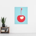 thumbnail image 2 of Simple Cherry Risograph Kitchen Artwork Minimalist Interior Decor Extra Large XL Wall Art Poster Print, 2 of 5