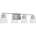 thumbnail image 2 of Vertex Collection Four-Light Brushed Nickel Clear Glass Contemporary Bath Light, 2 of 15