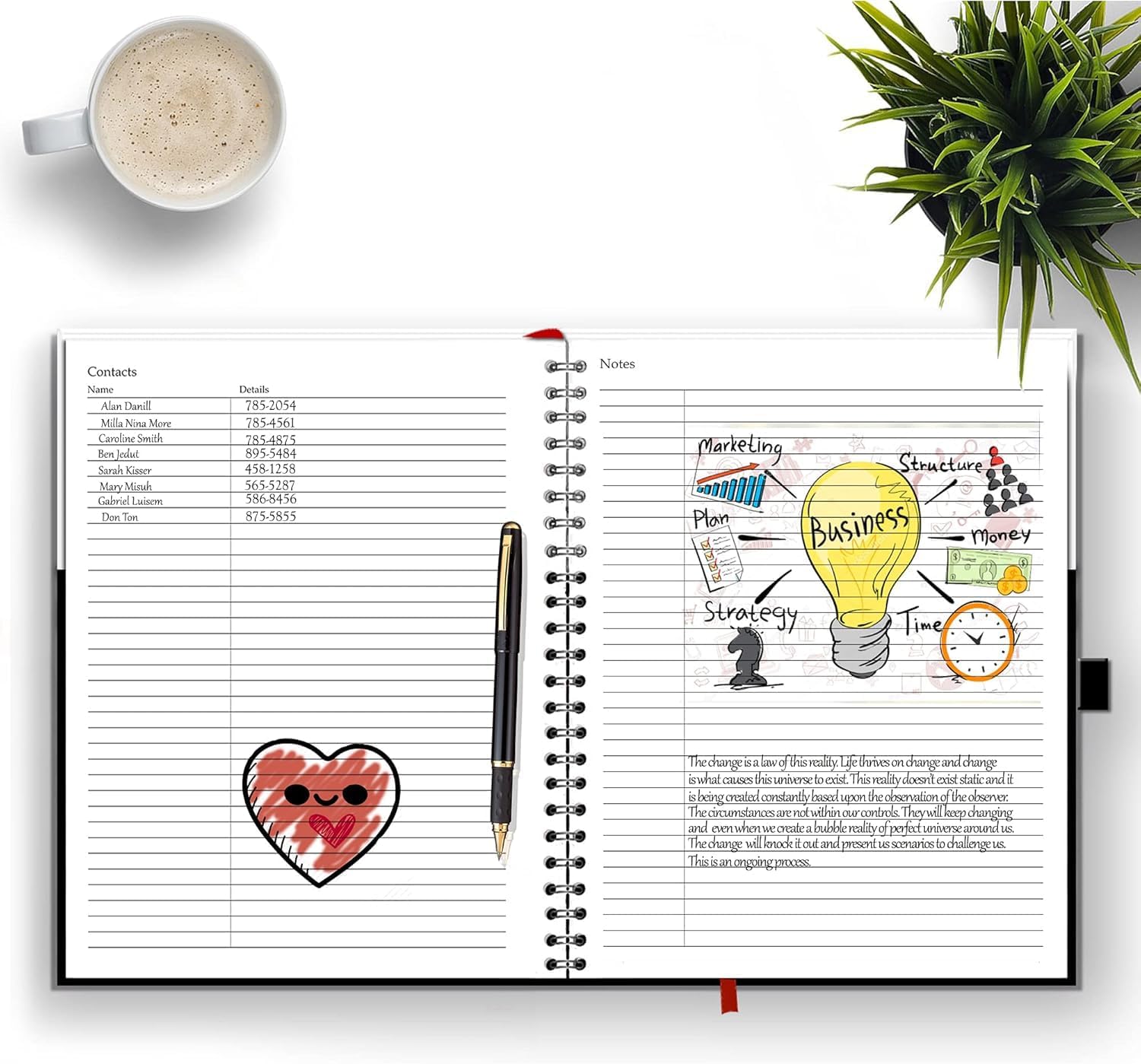 StriveZen Undated 2-Year Appointment Planner Book, Large 8" x 11" Hardcover Organizer with 4 Columns and 15-Minute Time Slots