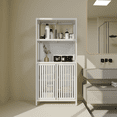 thumbnail image 2 of Bamboo Storage Cabinet with 2 Doors, White, 2 of 12