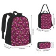thumbnail image 2 of Balery Festive Flamingos Mochila escolar 3 en 1 para niños: mochila resistente con lonchera térmica y estuche para lápices. Mochila escolar para niños y niñas., 2 of 7