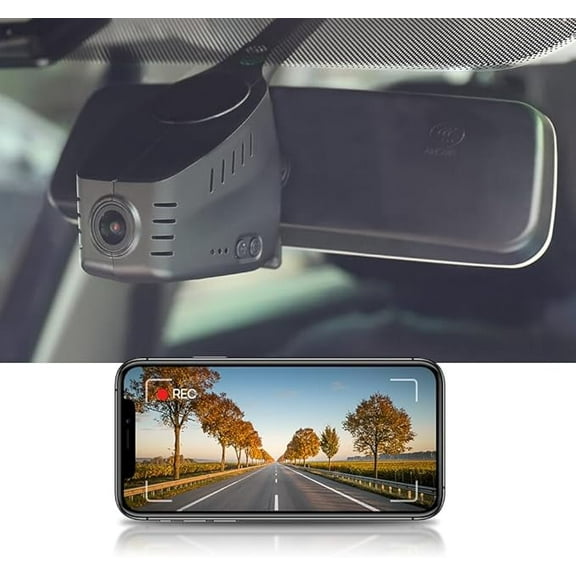 Fitcamx 4K Dash Cam General Suitable for Volkswagen Vehicles (HD2-6013), OEM Factory Style, Built-in WiFi & APP, Parking Mode, 64GB Card