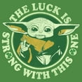 thumbnail image 2 of Men's Star Wars: The Mandalorian St. Patrick's Day Grogu Luck is Strong with this One Distressed Graphic Tee Kelly Heather Small, 2 of 4
