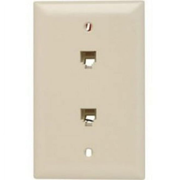 Pass and Seymour Ivory Dual RJ11 Modular 4-Wire Phone Jack 1-G Wallplate Type 625B4 TPTE2-I