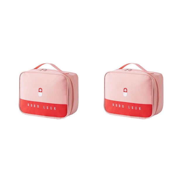Naiovety Kit de emergencia bolsa titular al aire libre vacío impermeable Oxford tela organizador de almacenamiento senderismo viaje escalada Rosa 2piezas
