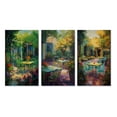 thumbnail image 2 of Designart "Romantic Picnic in Luscious Italian Garden II" Italy Wall Art Set Of 3 - Traditional Green Canvas Set For Living Room Decor, 2 of 6