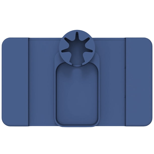 Silicona de bandeja de bandeja de la taza de sofá con bolsillos laterales para bebidas de bocadillo azul oscuro azul