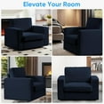 thumbnail image 5 of Puremind 360° Swivel Accent Chair Set of 2, 41"W Oversized Chenille Accent Armchair, Modern Square Armchair, Comfy Reading Chair for Living Room/Office, Blue, 5 of 9