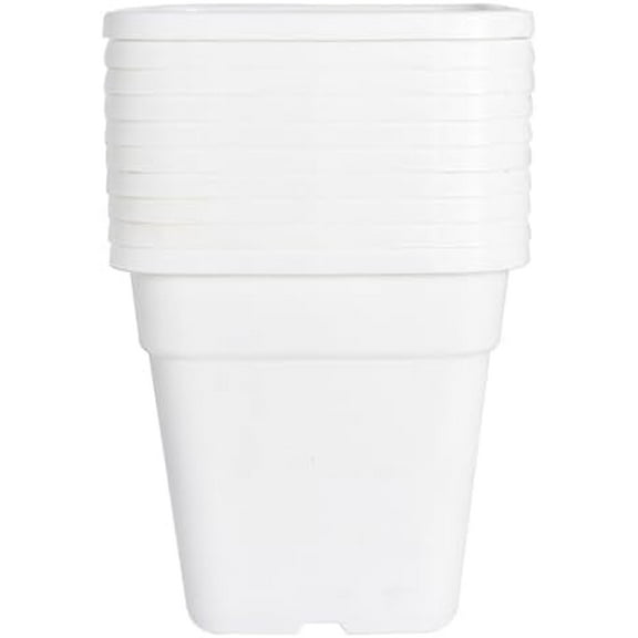 10 Pack 3 Gallon White Square Planter Nursery Pot for Indoor Outdoor Vegetables Succulents