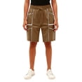 thumbnail image 4 of Garbnen Women Bermuda Shorts Patchwork Curve Womens Biker Shorts Drawstring Striped Women's Cargo Shorts with Multiple Pockets, 4 of 4