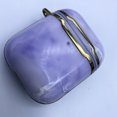 thumbnail image 3 of KIQ Marble AirPods Case Cover Hard Protective Cover w/ Keychain for Women Men for Apple AirPods 2nd Generation Case AirPod Case 1st Generation Air Pod Gold Trim [Purple/Gold], 3 of 4