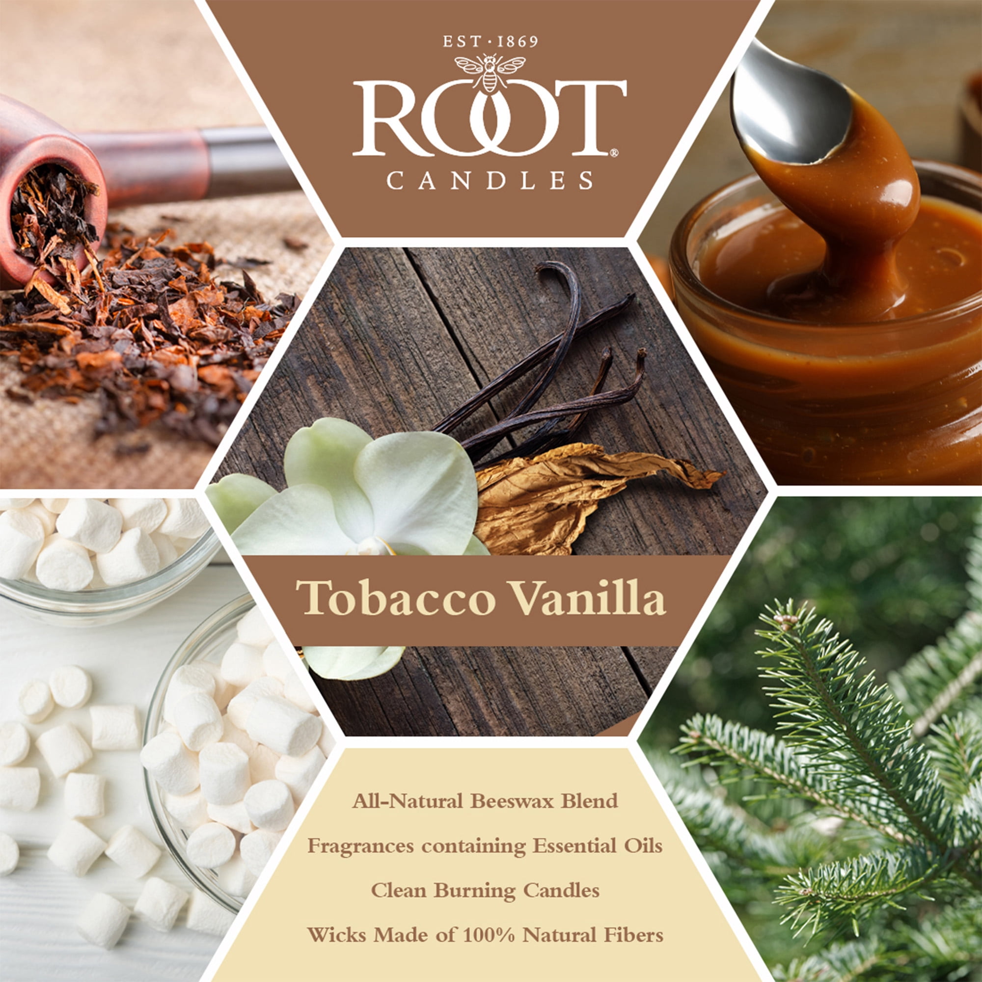 ROOT Candles Tobacco Vanilla 10.5 oz Large Veriglass Jar