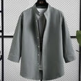 thumbnail image 2 of Camisas casuales de hombre, color liso, poliéster, fácil cuidado, para actividades al aire libre, corte holgado, 2 of 8