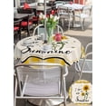 thumbnail image 5 of Outdoor Tablecloth with Umbrella Hole for Patio/Picnic/Party/Camping, Sunflowers Waterproof Table Cloth Round Cover Washable, Yellow Floral Watercolor Botanical Checkered Rustic (Dia 54"), 5 of 8
